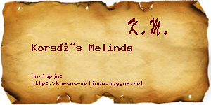 Korsós Melinda névjegykártya