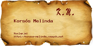 Korsós Melinda névjegykártya