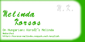 melinda korsos business card